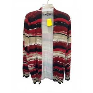 NEW CHERYL NASH women's brush cardigan in red,black,beige & cream